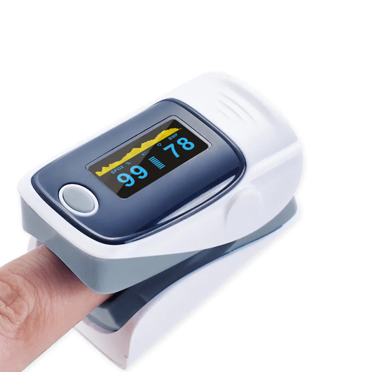 Fingertip Pulse Oximeter And Blood Oxygen Saturation Monitor With LED Display GRAY