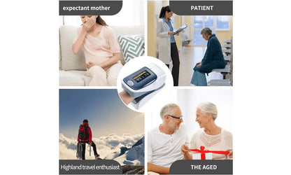 Fingertip Pulse Oximeter And Blood Oxygen Saturation Monitor With LED Display GRAY