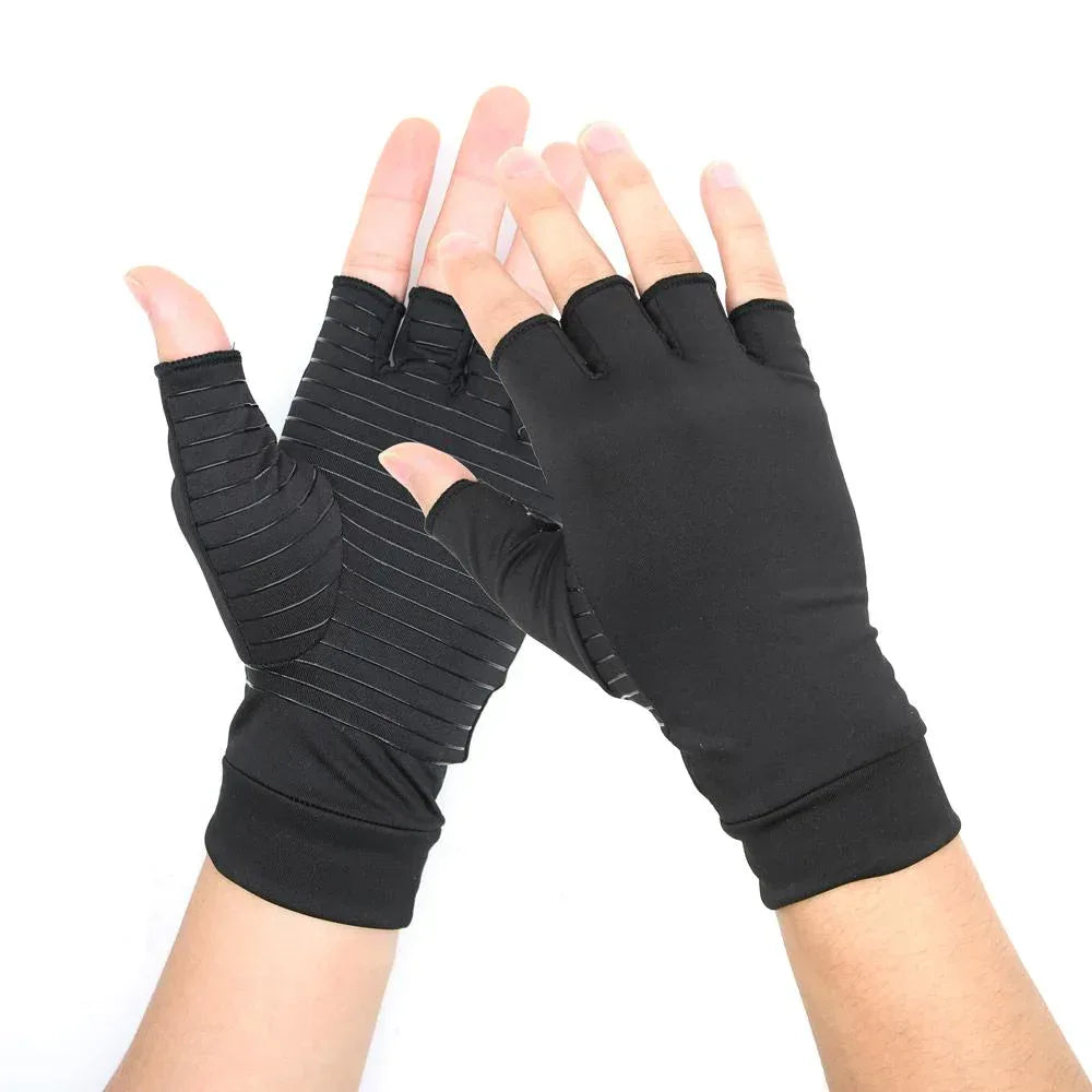 Compression Arthritis Glove Unisex Joint Pain Relief Half Finger Brace S