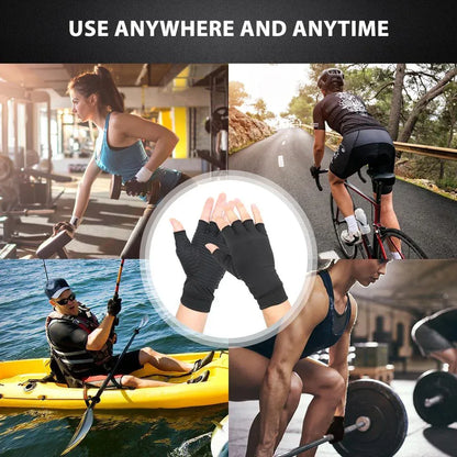 Compression Arthritis Glove Unisex Joint Pain Relief Half Finger Brace S