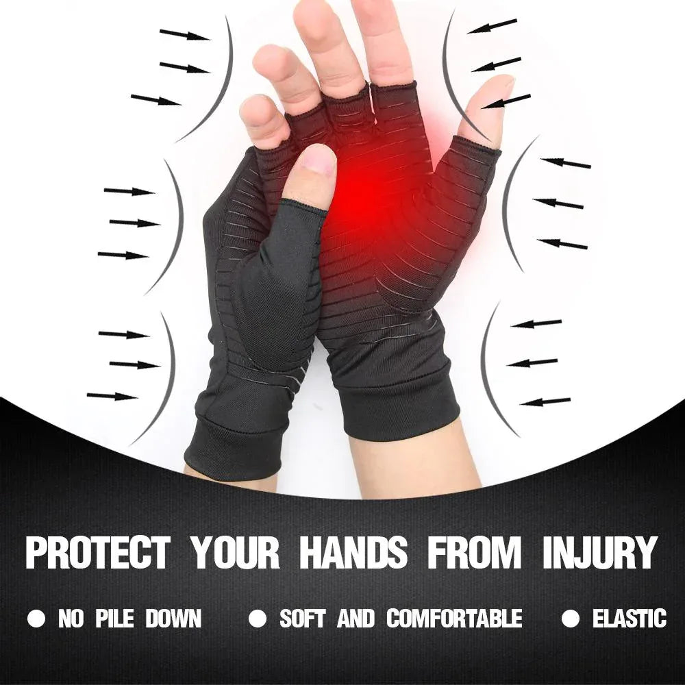 Compression Arthritis Glove Unisex Joint Pain Relief Half Finger Brace S