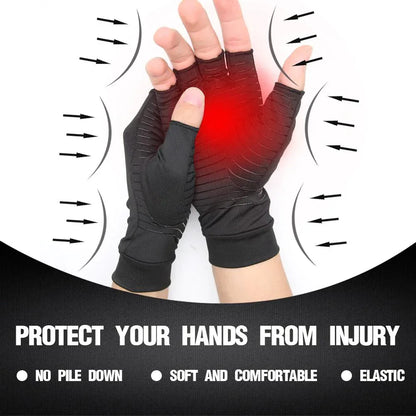 Compression Arthritis Glove Unisex Joint Pain Relief Half Finger Brace S