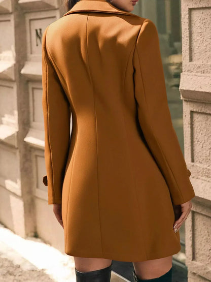 Double-Breasted Wool Blend Overcoat XL / Caramel