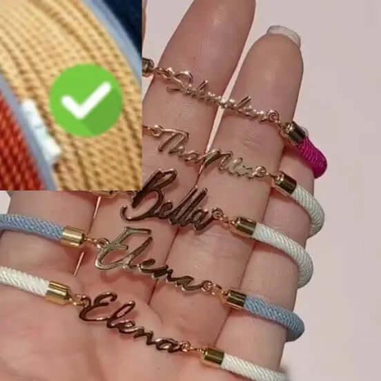 Personalized Colorful Rope Chain Custom Name Bracelet Personalized Adjustable Name Jewelry For Girls 3pcs / Gold