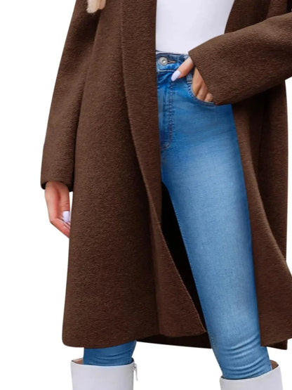 Open Front Longline Coat S / White