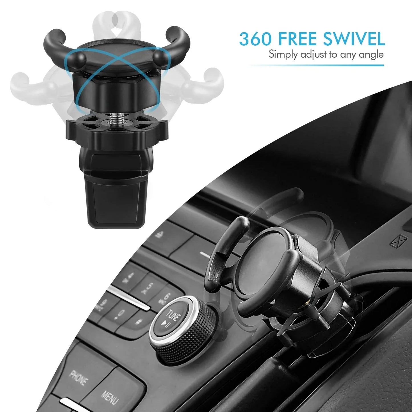 Air Vent Mount Phone Holder with Adjustable Switch Lock for Popsocket Default Title