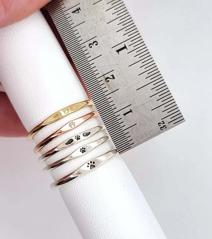 Tiny Name Ring - Minimalist Ring - delicate ring 10 - US size / Rose Gold
