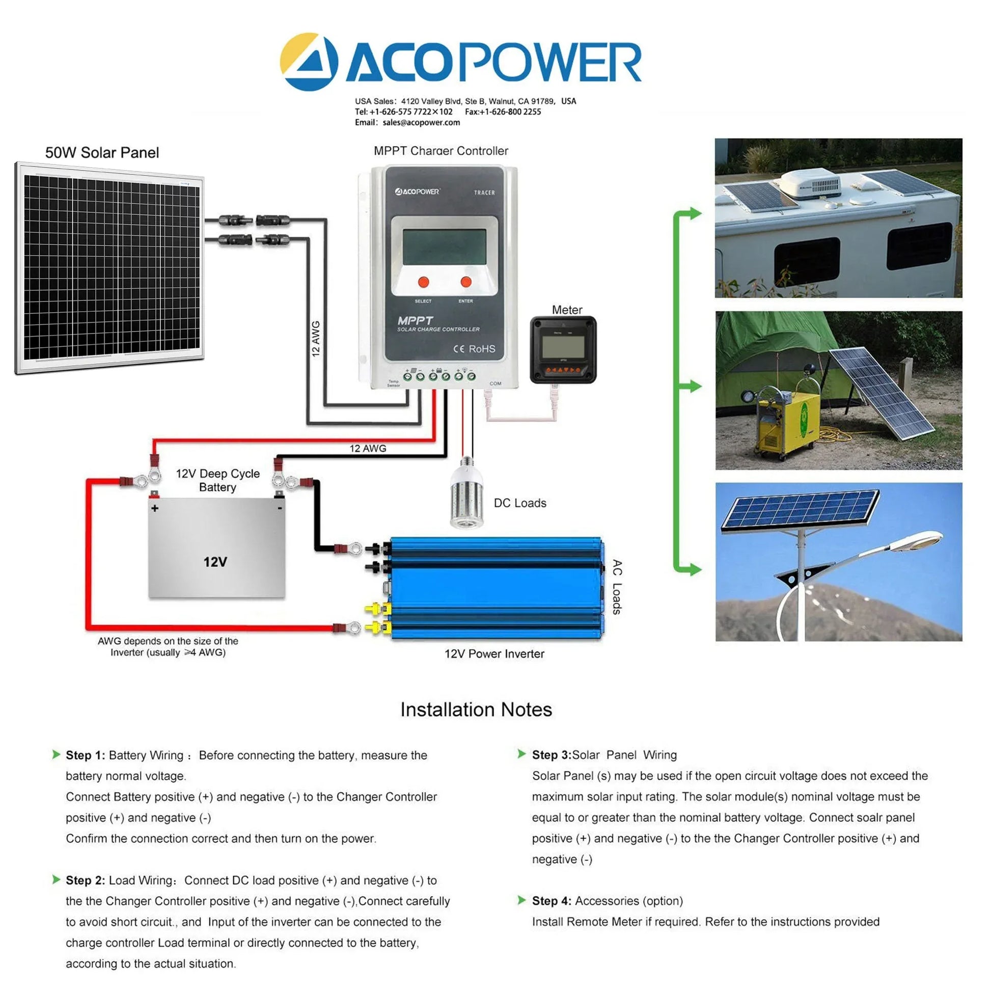 50W 12V Solar Charger Kit Default Title
