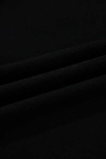 Colorblock Scallop Trim Long Sleeve Collared Top S / Black