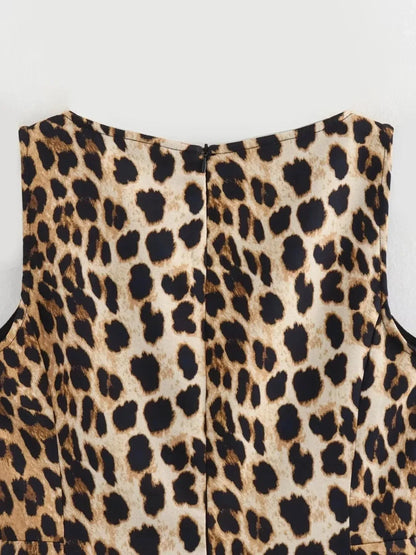 Leopard Print Sleeveless : Mini Dress S / Leopard
