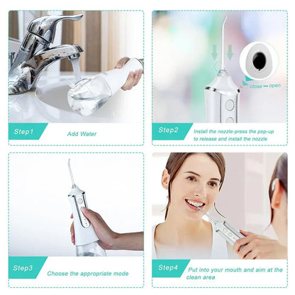 350ml Large Water Tank Dental Flushing Device USB Charging Irrigator White