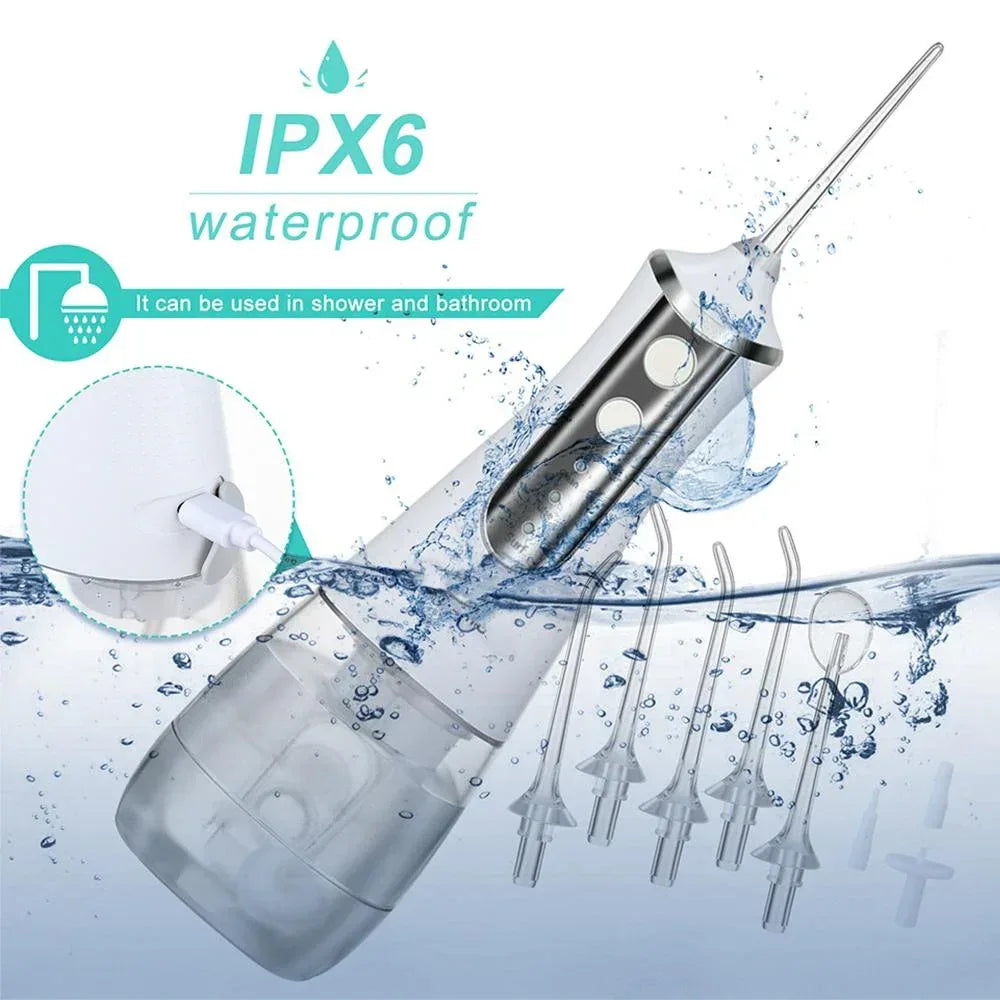 350ml Large Water Tank Dental Flushing Device USB Charging Irrigator White