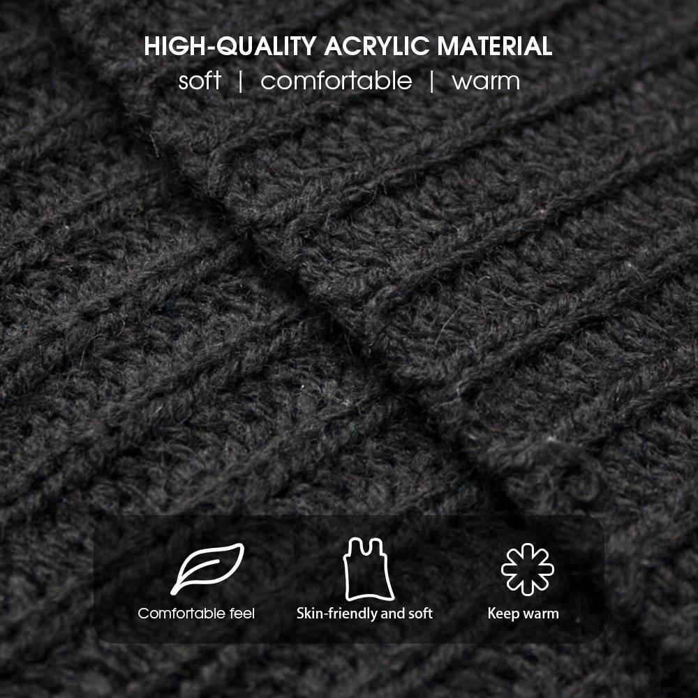 3Pcs Winter Scarf Hat Gloves Kit Beanie Hat & Long Scarf & Gloves Gift Coffee