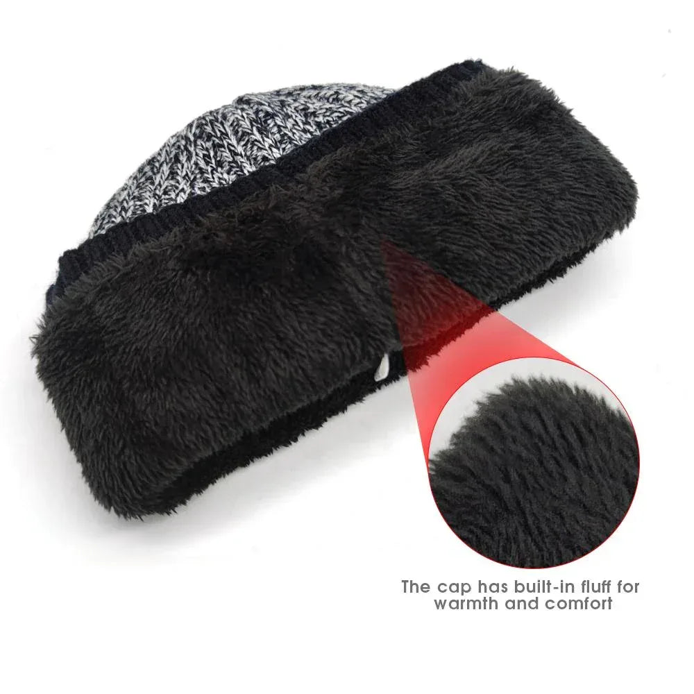 3Pcs Winter Scarf Hat Gloves Kit Beanie Hat & Long Scarf & Gloves Gift Coffee