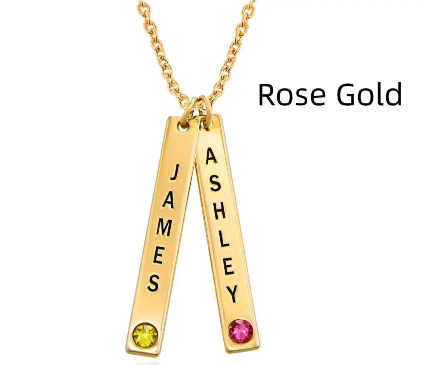 Personalized Vertical Necklace, Mother's Day Gift