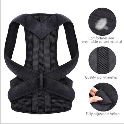 Adjustable Posture Corrector Low Back Support Shoulder Brace Belt For L