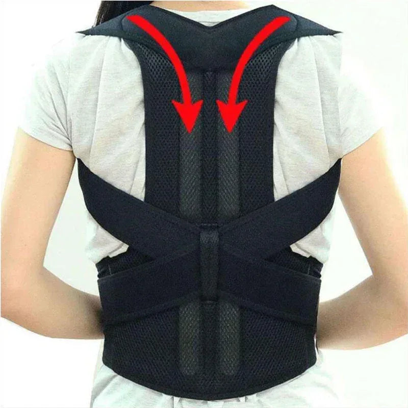 Adjustable Posture Corrector Low Back Support Shoulder Brace Belt For L