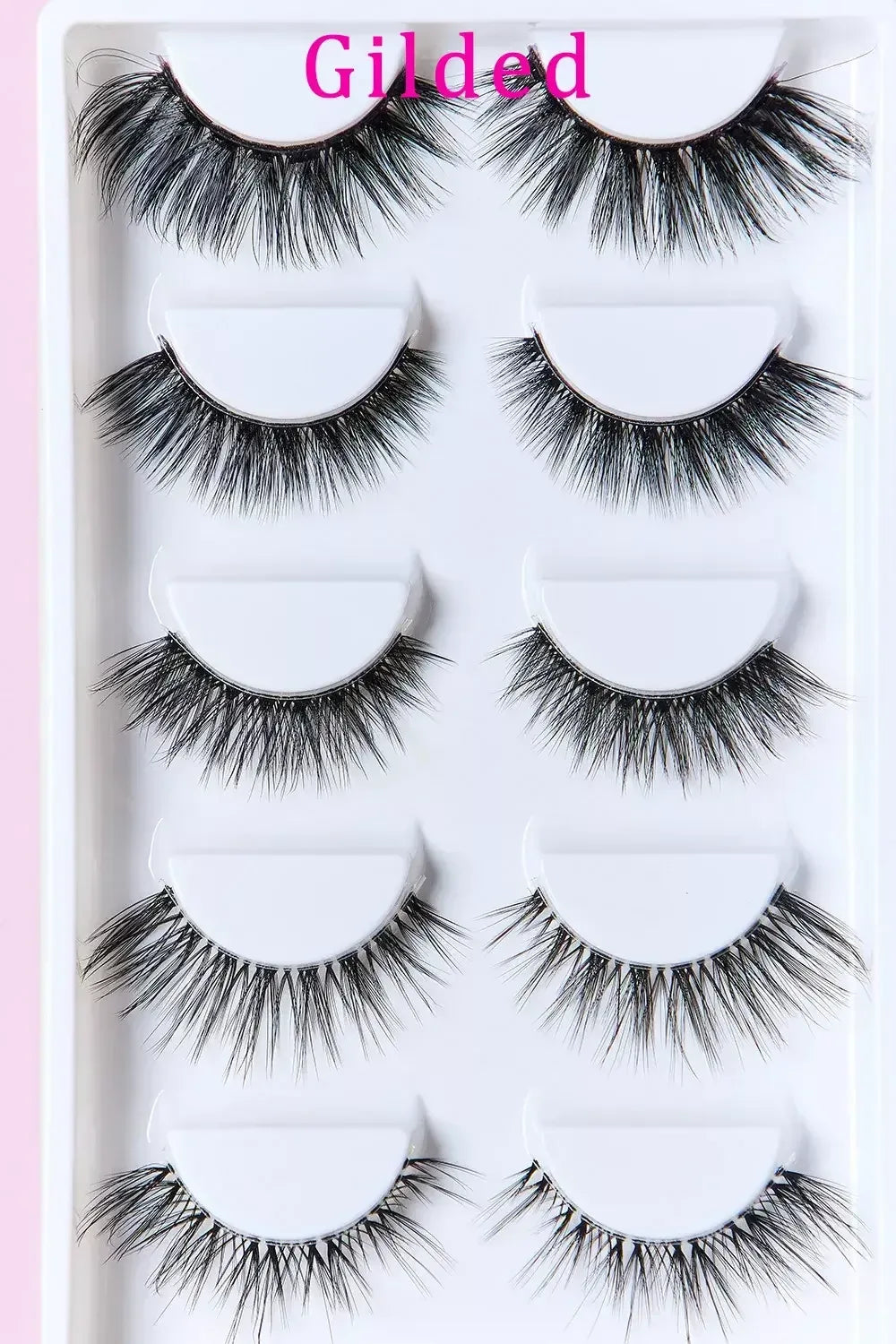 SO PINK BEAUTY Faux Mink Eyelashes Variety Pack 5 Pairs Gilded / One Size