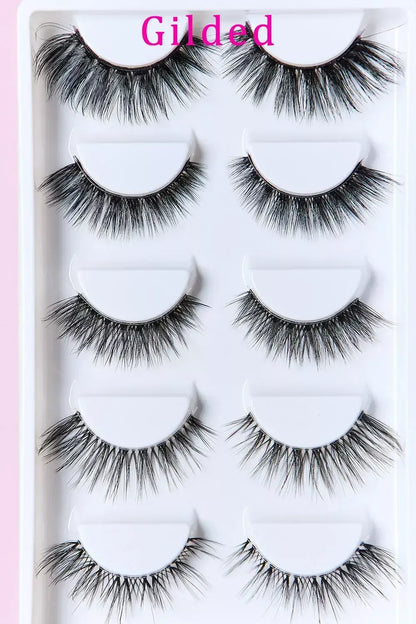 SO PINK BEAUTY Faux Mink Eyelashes Variety Pack 5 Pairs Gilded / One Size