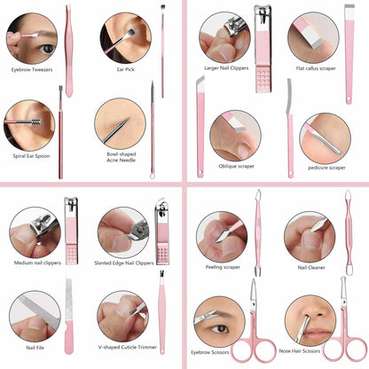 18 In 1 Lovely Lady DIY Manicure Pedicure Tool Set Default Title