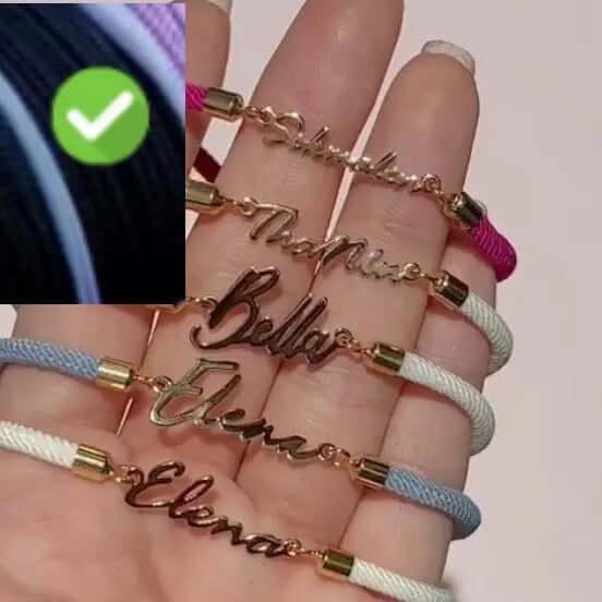 Personalized Colorful Rope Chain Custom Name Bracelet Personalized Adjustable Name Jewelry For Girls 3pcs / Gold