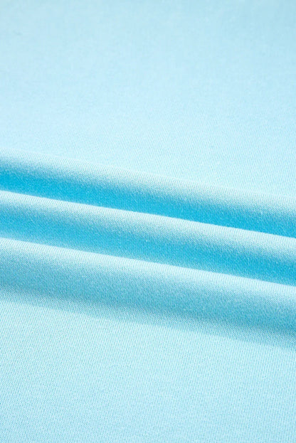 Plus Size Solid Pullover Top and Shorts Set 1X / Aruba Blue