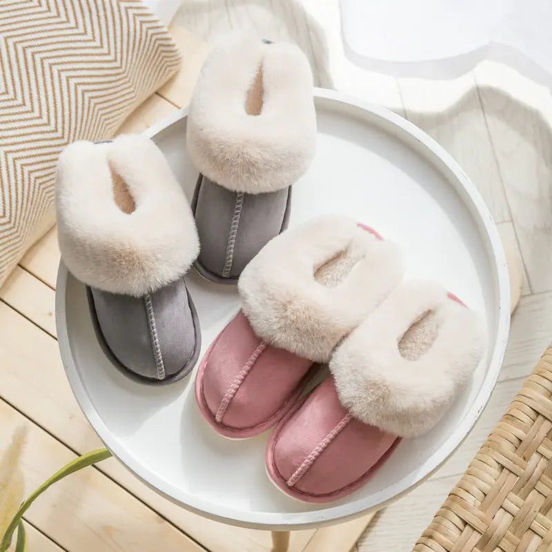 Winter Warm Home Fur Slippers Women