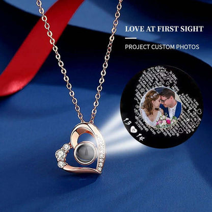 I Love You 100 Languages Personalized Projection Necklace Rose Gold Color chart