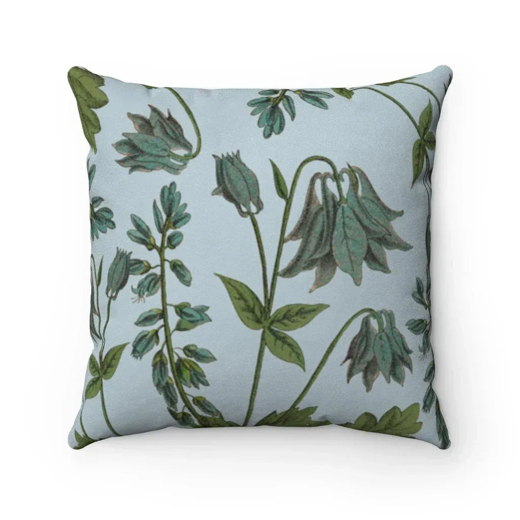 Bluebell Blossoms Double Sided Print Faux Suede Home Decor Cushion 14" × 14"