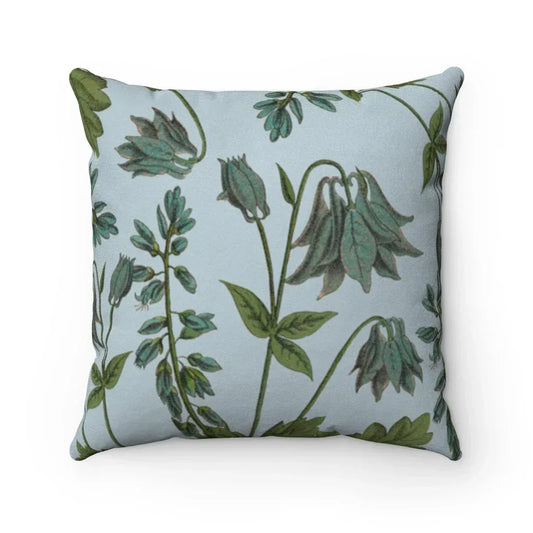 Bluebell Blossoms Double Sided Print Faux Suede Home Decor Cushion 14" × 14"