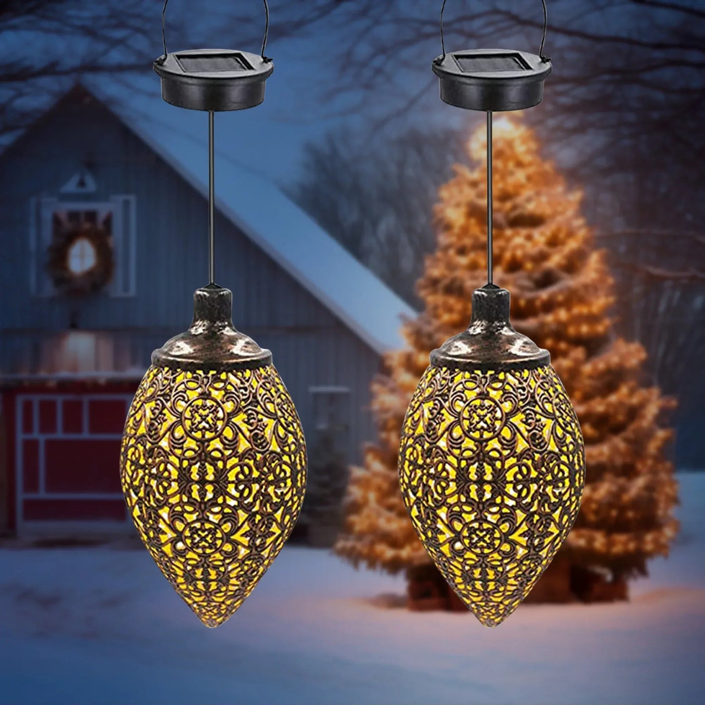 Solar Light LED Lantern Garland Waterproof Hanging Outdoor Fairy Light 3pcs