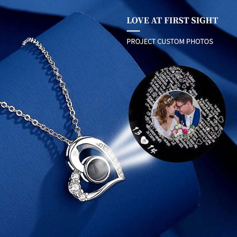 I Love You 100 Languages Personalized Projection Necklace PLATINUM Color chart