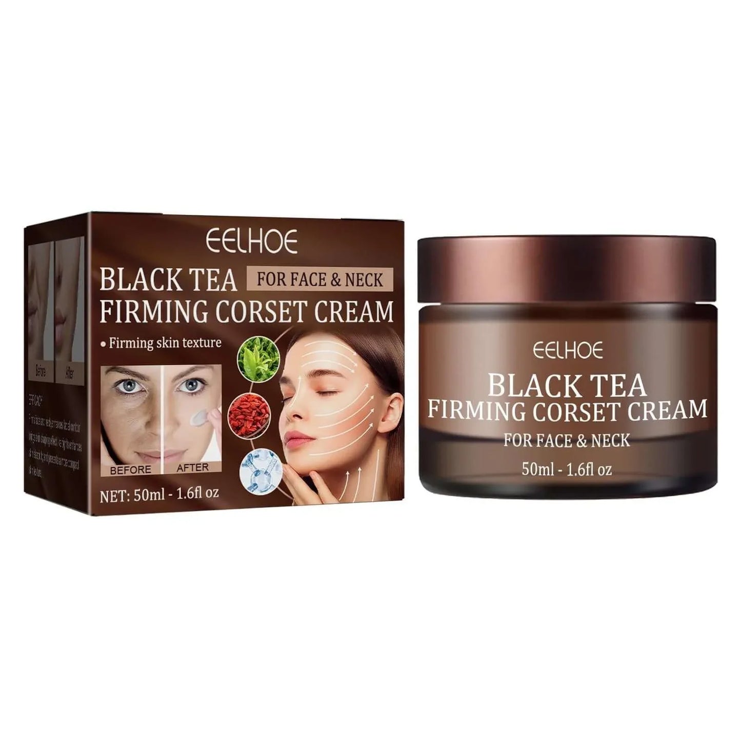 Black Tea Firming Moulding Face Cream, Moisturizing Softening Skin Firming Shrinking Pore Face Cream default title