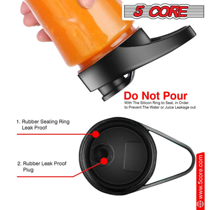 5Core Portable Personal Blender for Kitchen 20Oz Capacity 160W No