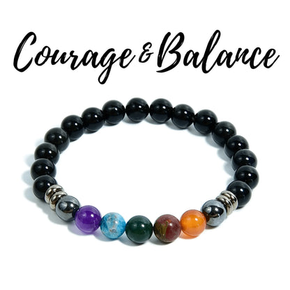 Courage & Balance Vibes Bracelet 9"