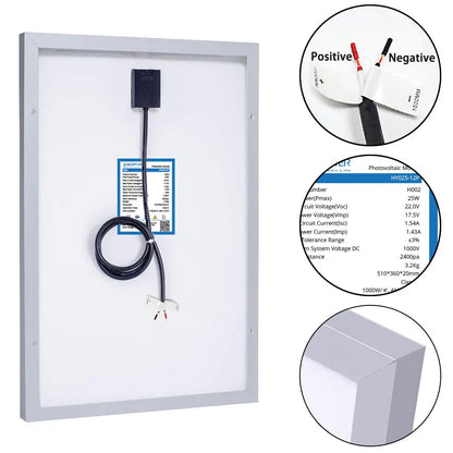 ACOPower 25W Off-grid Solar Kits, 5A charge controller with SAE connector Default Title