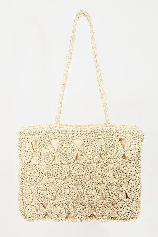 Fame Square Braided Pattern Tote Bag IV / one size
