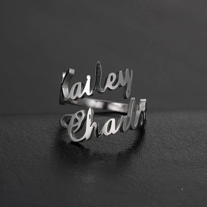 Name Ring - custom name ring rose gold