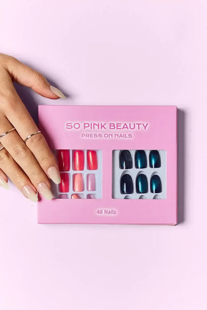SO PINK BEAUTY Press On Nails 2 Packs Midnight Glam / One Size