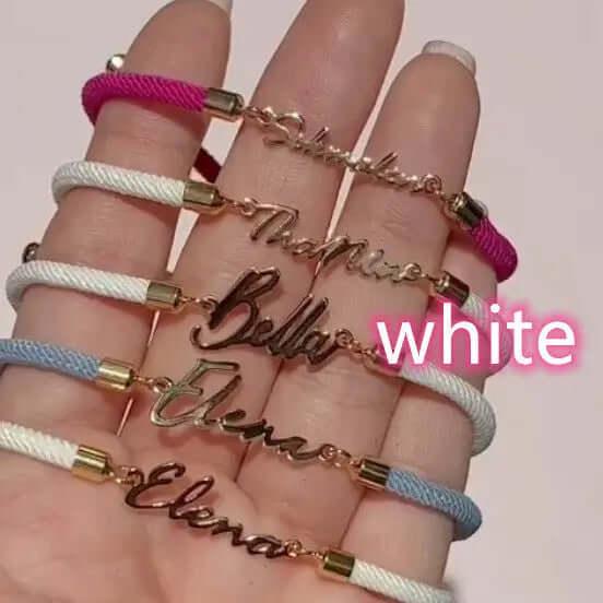 Personalized Colorful Rope Chain Custom Name Bracelet Personalized Adjustable Name Jewelry For Girls 3pcs / Gold
