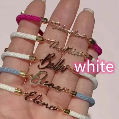 Personalized Colorful Rope Chain Custom Name Bracelet Personalized Adjustable Name Jewelry For Girls 3pcs / Gold