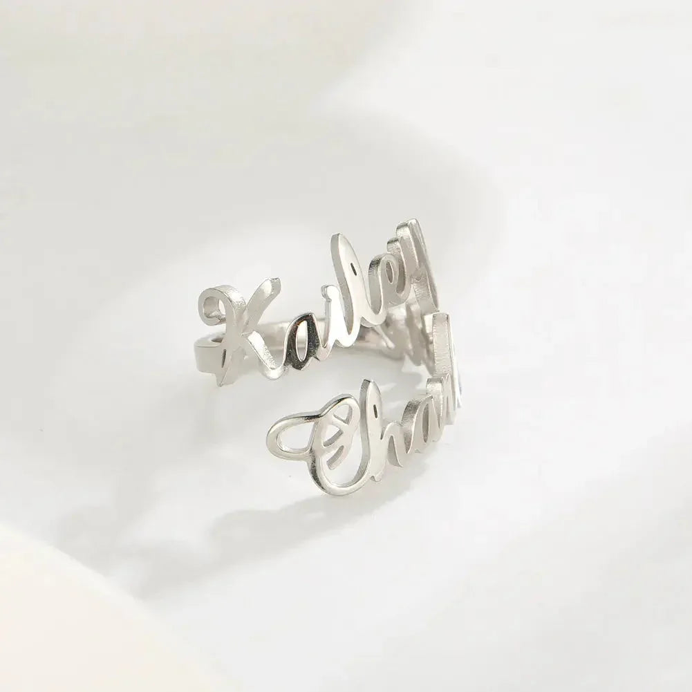 Name Ring - custom name ring rose gold