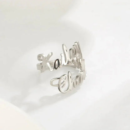 Name Ring - custom name ring rose gold