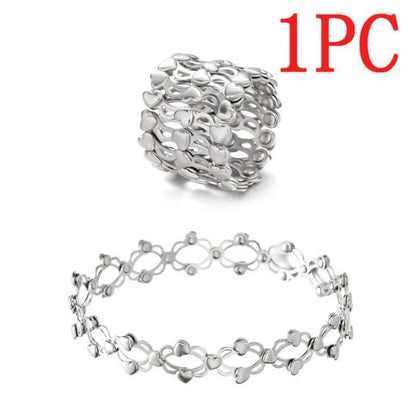 2 In 1 New Creative Magic Stretchable Ring Bracelet For Women Charm Shiny Crystal Retractable Bracelets Rings Jewelry Gift silver / Diameter 2cm-7cm adjustable