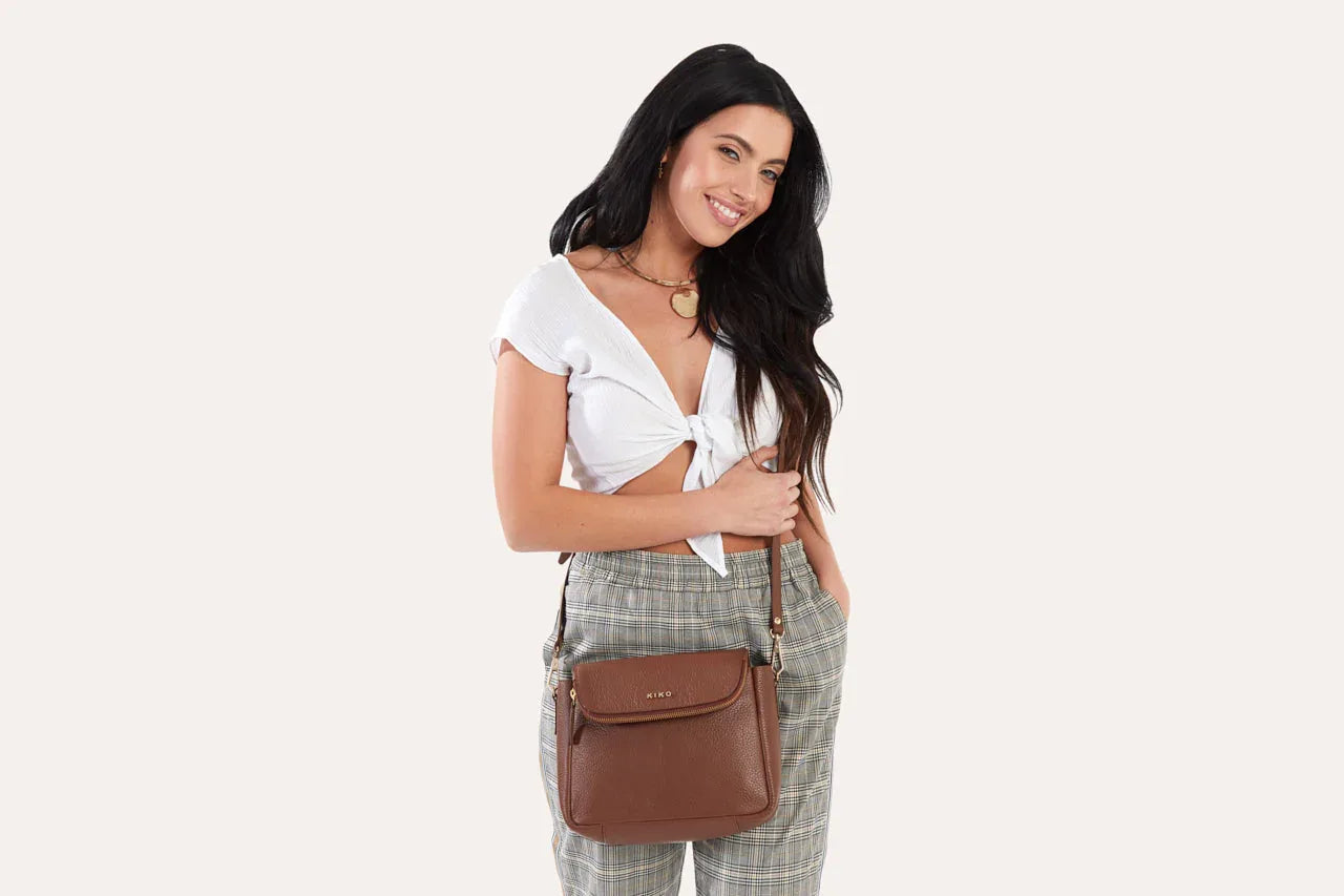 Fold Over Crossbody Dark Brown