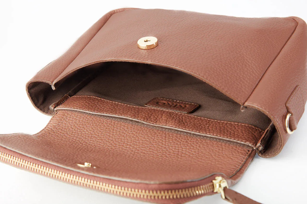 Fold Over Crossbody Dark Brown