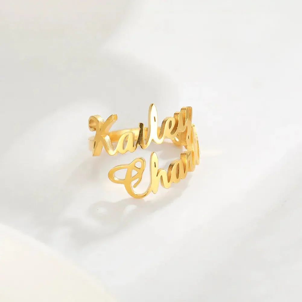 Name Ring - custom name ring rose gold