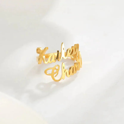 Name Ring - custom name ring rose gold