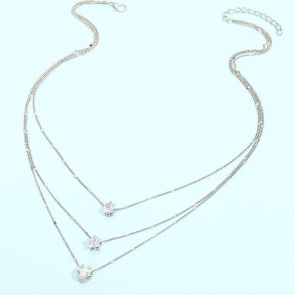 Radiant Heart 3-Layer Rhinestone Necklace NL254-02