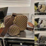 Vintage Pattern Crossbody Bags For Women Shoulder Shell Bag Trend Brown